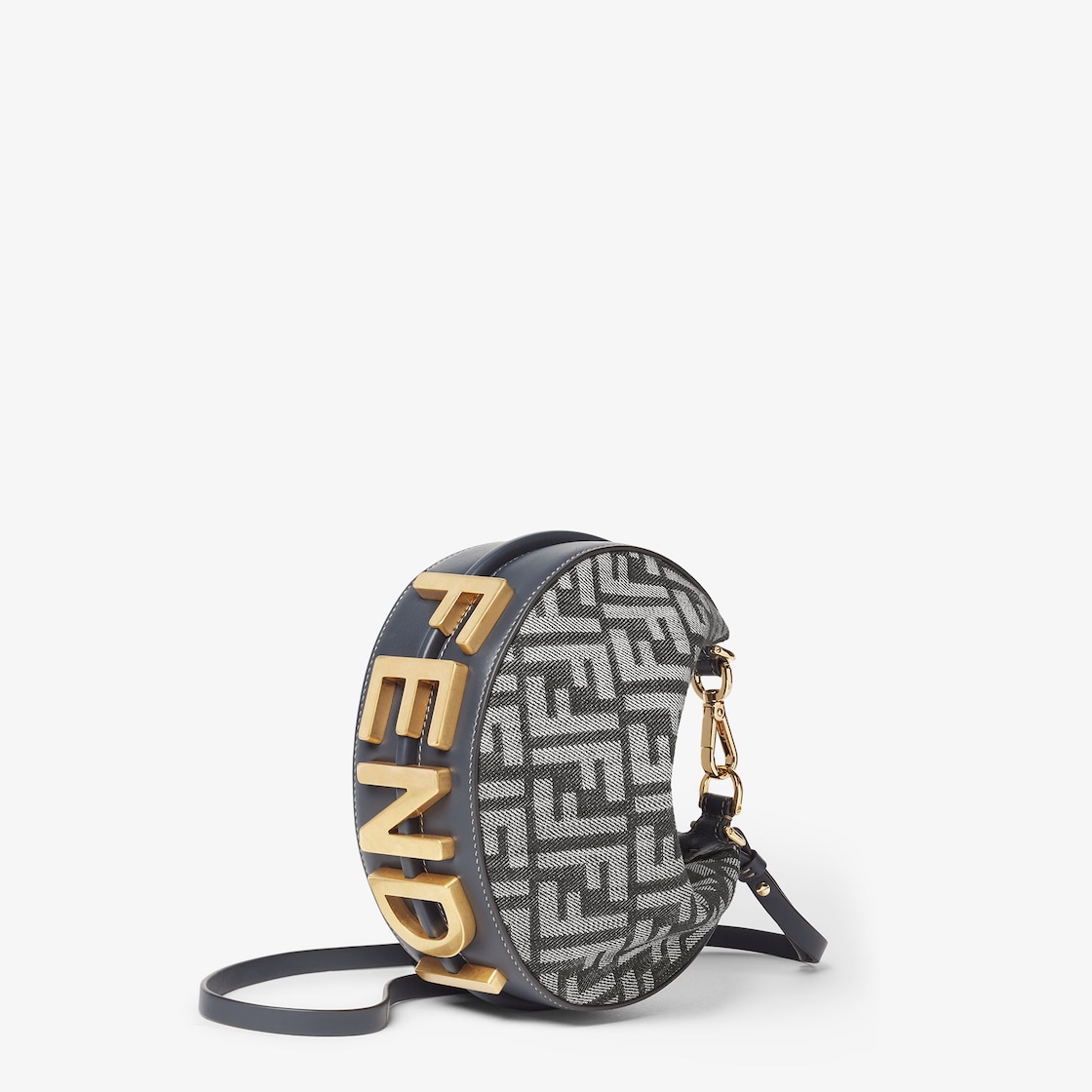 FENDI Fendigraphy Mini Dark blue denim-effect FF jacquard mini-bag - Image 4